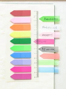 200pcs PET Arrow Shaped Semi-Transparent Sticky Notes In Morandi Color, Index Tabs For Note-Taking, Waterproof Plastic Adhesive Tabs For Office And Student Organization - Multicolor - View 2