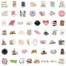 50PCS Bookish Stickers,Book Stickers For Kindle,Laptop Computer Phone Water Bottle Waterproof Stickers Book Lover Gift Back To School - Multicolor - View 4