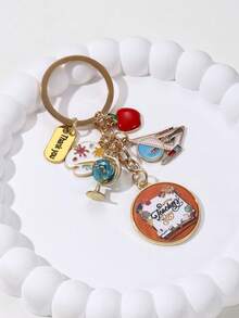 Llavero con lápiz, regla, pincel, manzana para el Día del Maestro, regalo para maestros y compañeros de clase, buenos deseos - Día del Maestro-E8489 - Ver 3