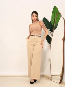 Women Pants - Màu be - Xem 5
