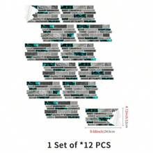 12入組專業級貼式廚房後擋板瓷磚，自黏式浴室3D牆磚拼貼藝術瓷磚，大理石設計，後擋板剝離式拼貼瓷磚適用於廚房、浴室、客廳