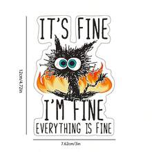 It's Fine I'm Fine Everything Is Fine Sticker (3 Packs) - Strong Adhesive Waterproof This Is Fine Sticker - No Fade, Used For Notebook, Mug, Cup Laptop And Water Bottle - Multicolor - View 2