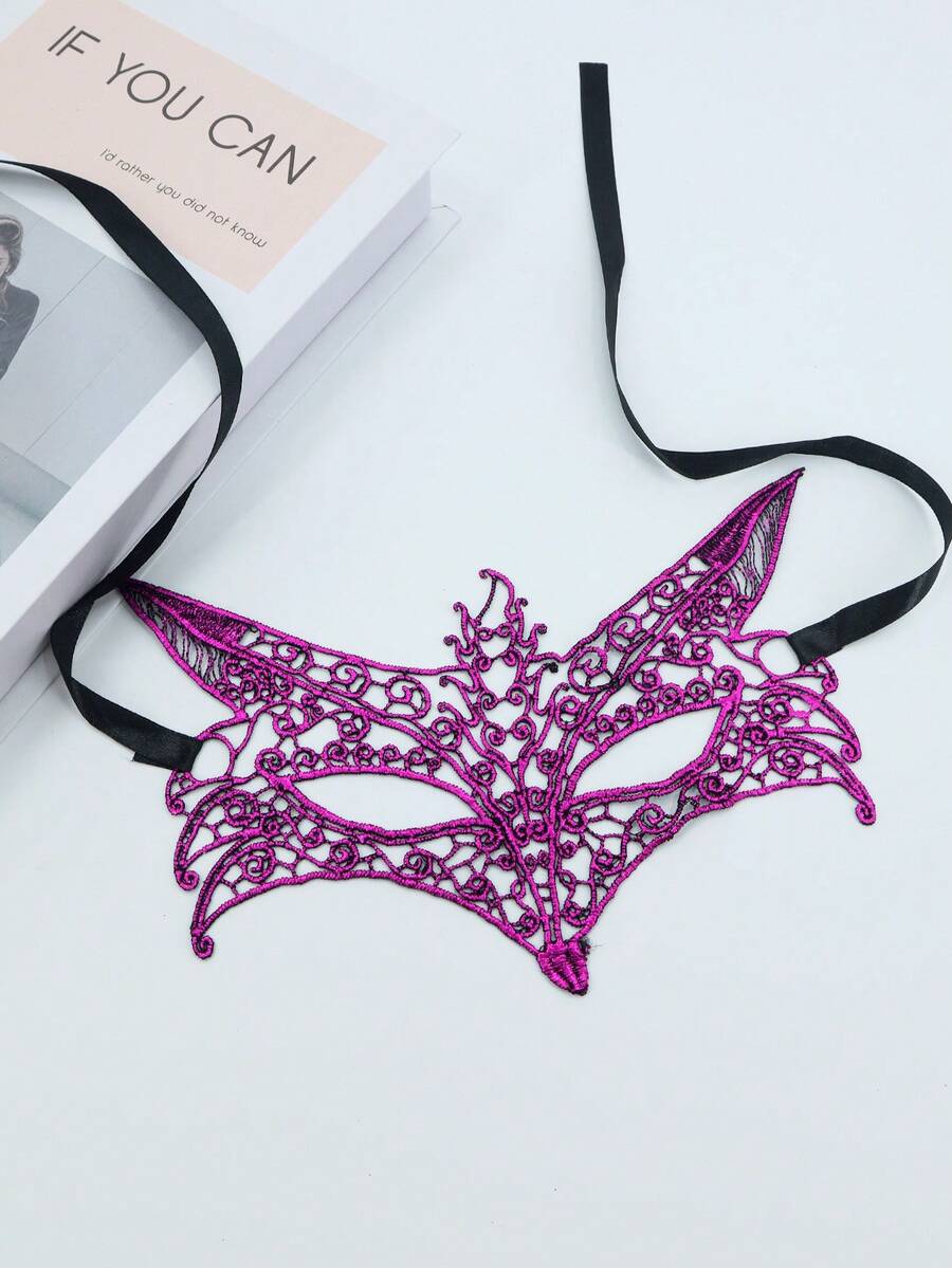 Golden Lace Mask For Women, Suitable For Masquerade Parties And Performances - Purple - View 1