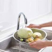 1PC,Stainless Steel Mikehole Rice Washing Sieve Washing Basket Washing Rice Filter With Handle For Pasta Washing Rice Washing Vegetables Storage - Multicolor - View 4