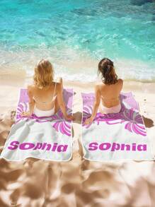 1pc Custom Beach Towel, Custom Name Beach Towel, Cheerleader Pink White Cheer Beach Towel, Printed Soft Lightweight Beach Towel, Sweat Absorbent & Quick Drying, Perfect For Outdoor Beach Travel Swimming Gym Yoga, Beach Accessories, Perfect For Men & Women, Anniversary Gift, Birthday Gift, Mother's Day Gift, Father's Day Gift, Best Friend Gift, Gift For Mom/Dad, Gift For Girlfriend/Boyfriend