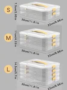 1pc  Dumpling Box For Household Use As Kitchen Fridge Organizer, Special Box For Quick Freezing, Sealing And Fresh-Keeping Of Wontons, Dumplings And Spring Rolls - White - View 3
