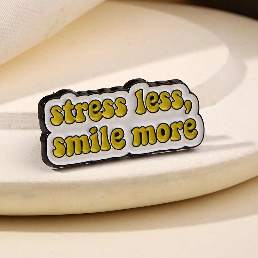 Creative & Cute Simple English Letter Sentence Brooch, Unisex Accessory