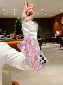 New Butterfly Printed Clear Phone Case With Attached Transparent Hand Strap, Shockproof, Compatible With IPhone 15, IPhone 15 Promax, Apple P13, P14, P11, XS, XR, 78P, 78GES2, Samsung A50, A12, A32, A52, A72, A51, A21S, A13, A14, S20FE, Xiaomi Redmi 11, Youth Edition, 12 Pro, 12/12X, Note 11, 9a, 9c, Polox3nfc, Redmi 10, Redmi 9, Note 9, 12c, Note 11 Pro, Redmi 10c, Note 8 Pro Phone Case Cover