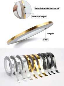 1 Roll, 50m Waterproof Floor/Wall Self-Adhesive Sealant Tape, For Ceramic Tile Seam Edges, Home Decor, Stickers, Wall Decal, Vinyl Decal For Home Decorations, Spring Decoration Items Refresh Your Home, Rama Decoration Stickers - Multicolor - View 2