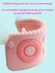 1入矽膠寶寶牙齦，矽膠寶寶咀嚼玩具，矽膠咀嚼玩具，可遙控形狀寶寶牙齒咀嚼玩具，有助舒緩嬰兒牙齒發育，讓嬰兒舒適的牙齒咀嚼玩具 - 彩色 - 查看 6