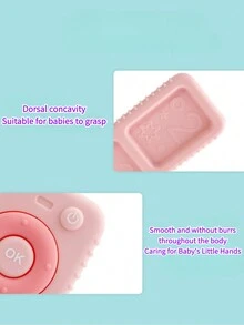 1入矽膠寶寶牙齦，矽膠寶寶咀嚼玩具，矽膠咀嚼玩具，可遙控形狀寶寶牙齒咀嚼玩具，有助舒緩嬰兒牙齒發育，讓嬰兒舒適的牙齒咀嚼玩具 - 彩色 - 查看 7