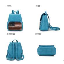 MKF Collection Regina Vegan Leather Womens Flag Printed Backpack  4th July Lightweight, Portable Backpack Women USA Flag Print Casual Large Bag Women USA Independence Day Backpack Patriotic School Bag School Backpack Students Perfect For College,Business, Memorial Day Work, Commute ,Back To School By Mia K
