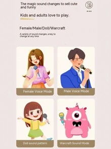 Khaki K52 Double Malt  Wireless Microphone Integrated Microphone K Song Speaker Wireless Bluetooth Portable Singer KTV Set - Khaki Double Wheat - View 10