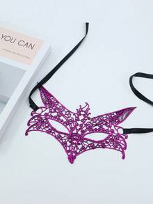 Golden Lace Mask For Women, Suitable For Masquerade Parties And Performances - Purple - View 3
