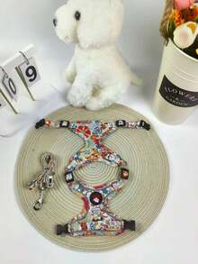 1pc Printed Tactical Dog Harness With Chest And Back Anti-Explosion Design, Suitable For Small, Medium, And Large Dogs - Multicolor - View 12