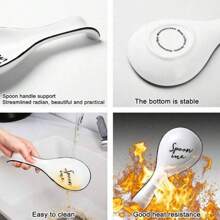 1pc Ceramic Spoon Rest For Stove Top, Porcelain Spoon Holder, Large Utensil Rest For Kitchen Counter, Spoon Rest For Spoon, Ladle, Spatula, Modern Farmhouse Kitchen Home Decor