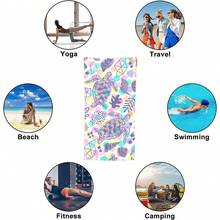 WRELS 1Pc Rùa Tím Sợi Siêu Mịn Mềm Mại, Thấm Hút, Nhanh Khô Khăn Đi Biển, Thích Hợp Cho Bơi Lội, Cắm Trại Và Tắm - Màu tím hoa cà - Xem 7