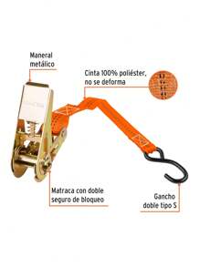 Set Of 2 Ratchet Fasteners, Maximum Load 408 Kg SU-400R - Orange - View 2