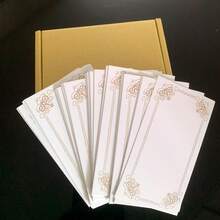 60入組迷你紙質空白禮品筆記卡，DIY手工藝小字商業留言卡，A款風格 - 杏色 - 查看 7