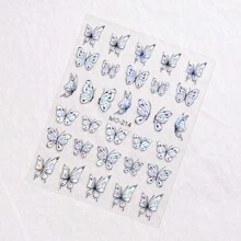 1/6 pezzi Adesivi a farfalla per make-up occhi per donne da prestazione sul palco, adesivi per make-up per occhi con farfalle per foto da donna, adesivi per il viso nelle attività della festa - Multicolore - Visualizzare 8