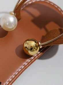 New Fashion Women's Pearl Ankle Strap Flat Sandals, Stylish Beach Casual Shoes