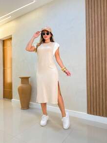 Women Dresses - 卡其色 - 查看 5