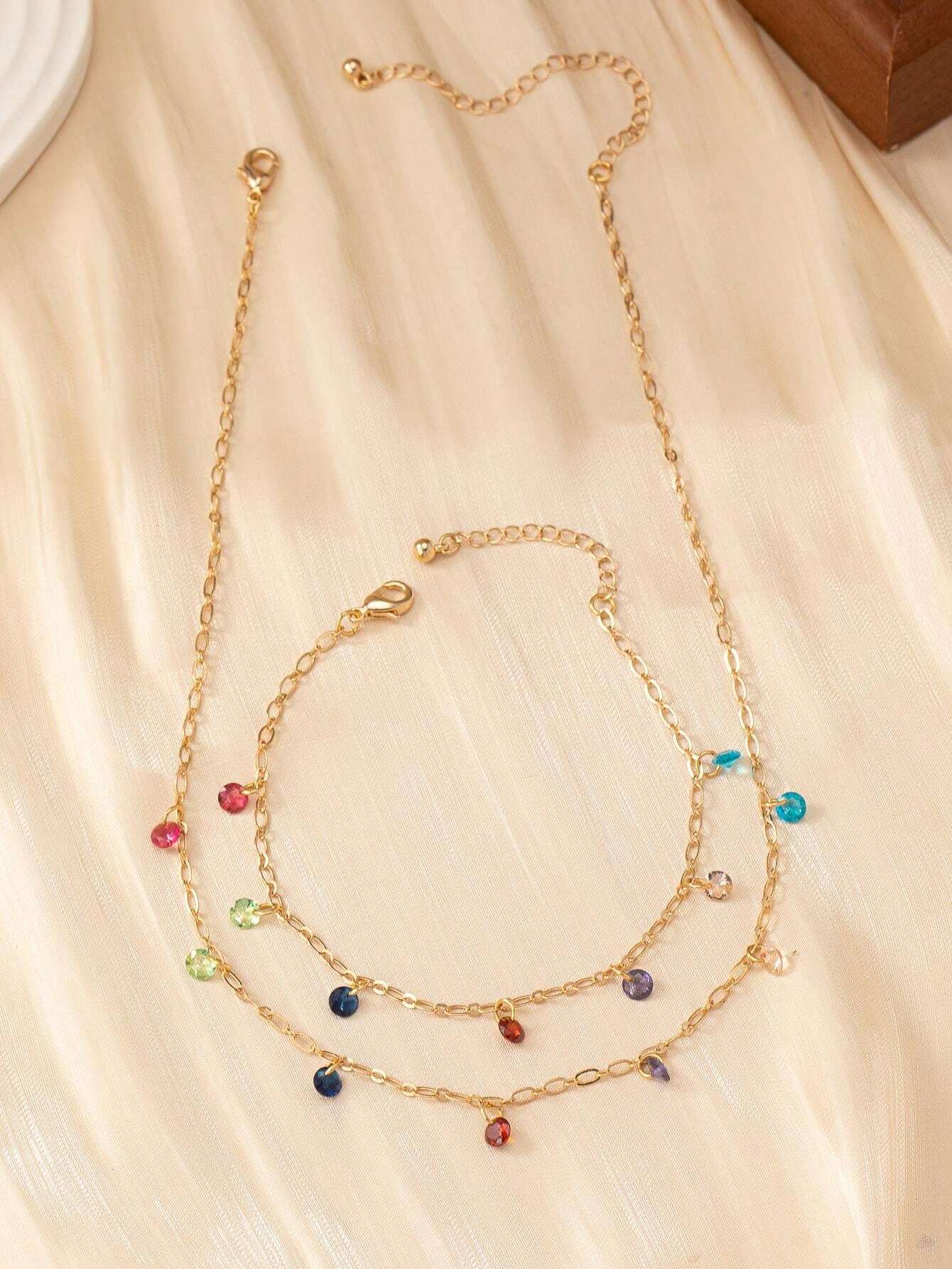 Collier Pendentif Bohème Chat En Opalite Et Cristal - Argenté - Longueur 60cm - Neuf