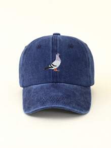 1pc Pigeon Embroidery Washed Baseball Cap, Unisex Adjustable Sun Protection Dad Hat For Outdoor Sports And Fashion - Pigeon - View 11