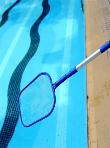 1pc Pool Skimmer Net With Telescopic Pole For Shallow Water Fishing - Shallow Fishing Leaf Net for Swimming Pool With Telescopic Pole - View 1