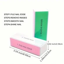 5 Pcs Colorful Nail Buffer Blocks, 4-Sided Grit Professional Nail Files Manicure Treatment Sanding File For Shiny Glossy Surface Natural Nails Acrylic Nail Home Salons Use - Multicolor - View 3