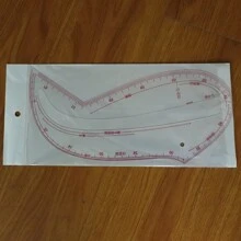 1pc Clothing Pattern Grading Ruler Set, Including Triangle Ruler, Multi-Purpose Drawing Ruler, Garment Design & Pattern Scaling Ruler, Sleeve Cage Curve Ruler, Button Ruler. 10 Types Of Pattern Rulers For Clothing Design & Pattern Making. - Clear - View 8