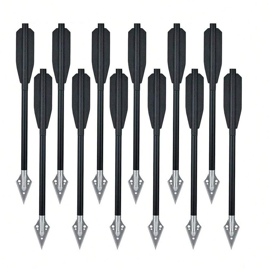 12Pcs 6.7" Crossbow Bolts Aluminum Blade Arrows Hunting For Mini Pistol Crossbow - الأسود - مشاهدة 1