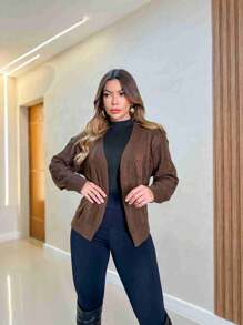 Women Cardigans - Brown - View 2