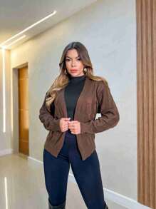 Women Cardigans - Brown - View 1