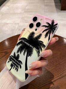 Summer Coconut Tree Phone Case - Gradient Color Background Phone Case With Fun, Party, Travel, And Vacation Related Designs And Artwork, Compatible With IPhone 11, IPhone 13, IPhone 14, IPhone 15 PRO MAX, And Other IPhone Models. - Multicolor - View 2