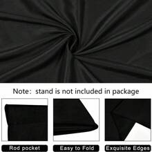VOJCBKRE Fondo negro para fotografía, pantalla de fondo de foto negro, sábana negra para estudio de foto y video, sesión fotográfica, Zoom. Fondo negro para fotografía, fondo de cabina de fotos negro de poliéster puro, cortina de pantalla negra plegable para sesión de retratos - Negro - Ver 8