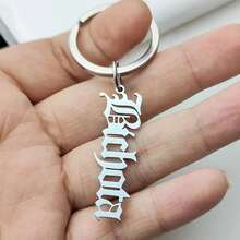 Móc khóa tùy chỉnh được cá nhân hóa Bảng tên móc khóa bằng thép không gỉ dành cho nữ Đàn ông Cô gái Ngày của Cha Ngày của Mẹ Giáng sinh Halloween Sinh nhật Quà tặng kỷ niệm - Bạc - Xem 2