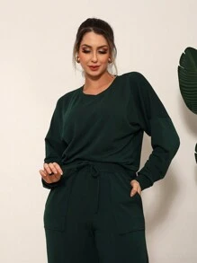 Women Two-Piece Outfits - Dark Green - View 3