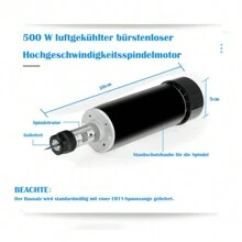 OUYANG CNC 500W Spindle Motor, 10000RPM Air Cooled Brushless DC Motor With Built-In Control Unit, Speed Control Buttons For DIY Engraving, CNC Engraving, CNC Drilling Machine - Black - View 2