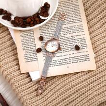 Anne Klein 女士优质水晶点缀手链腕表女士网状表带腕表 AK-1907SVRT