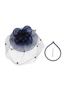 1 قطعة من قبعات التافك للنساء لحفلات الشاي وحفلات الفروسية بولاية كنتاكي وحفلات الزفاف، مزينة بالأزهار والشبكة الحجابية،اكسسوارات شعر، قبعة ديربي، قبعة صغيرة، طاقية صغيرة