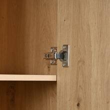 KOMHTOM Witryna stojąca (z oświetleniem LED, 3 drzwiami i szklaną półką) Witryna z regulowanymi półkami, 78x40x150cm