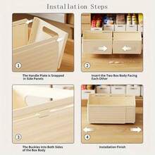 1pc Expandable Cabinet Storage Box, Drawer-Type Desktop Snack & Small Item Organizer For Kitchen, Deep Drawer Storage Container,Storage,Kitchen Organiser,Kitchen Items,Room Decor,Home Decor. - Multicolor - View 8