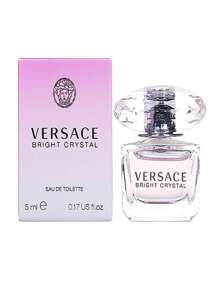 VERSACE BRIGHT CRYSTAL 0.17OZ EDT PERFUME SPRAY FOR WOMEN MINI. ADN CYBER MONDAY DEAL. Bright Crystal Opens With A Pure Seduction Of Fruity Yet Mild Floral Top Notes. Composed Of Sparkling Fresh Water Notes And A Delicate Array Of Floral Gourmand, The Scent Is Meant To Brilliantly Radiate Happiness.  The Dry Down Is Warm And Wonderful With Notes Of Mahogany And Amber.