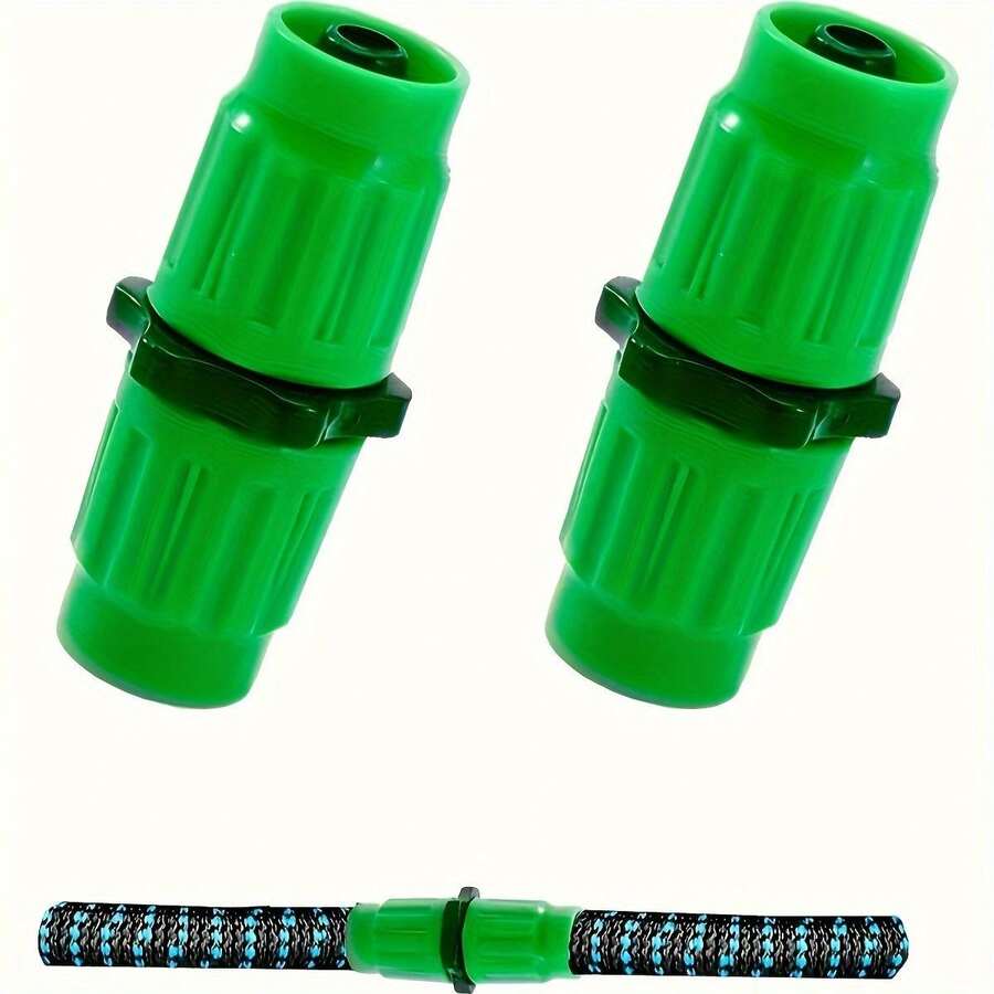 3pcs Garden Hose Repair Connector Set, Stretch & Connect Water Hose For Gardening And Car Washing - Green - View 1