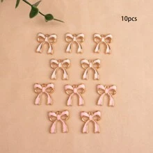 10入組混色中空弓形吊墜，琺瑯塗層鋅合金DIY珠寶製作用品，適用於項鍊、耳環、手鐲、鑰匙扣、派對禮物 - 蝴蝶結 - 查看 7