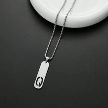1 件精致首字母姓名吊坠项链，适合男士字母 A-Z 不锈钢首饰女士 2024 项圈 - 6ZMXL - 查看 11