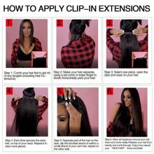 Clip In Hair Extensions - 140G Synthetic Hair Dark Brown Clip In Hair Extensions Jerry Curly Hair Extensions For Extensions Hairpieces (1B# 24 Inch)(Pack Of 7) - Black Brown - View 8