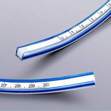 1pc Curve Snake Shaped Soft Ruler, Metric And Imperial Double Scale Curve Ruler, Any Angle Drawing Design Soft Ruler, Comic Architecture Drawing Ruler,Rulers - Blue - View 6