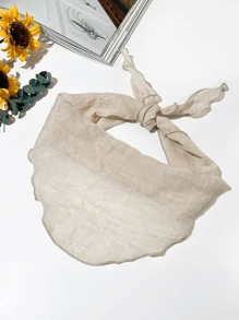 1 peça de lenço fofo e estiloso com cor sólida minimalista e borda ondulada, lenço triangular multifuncional para uso casual, férias e moda versátil
